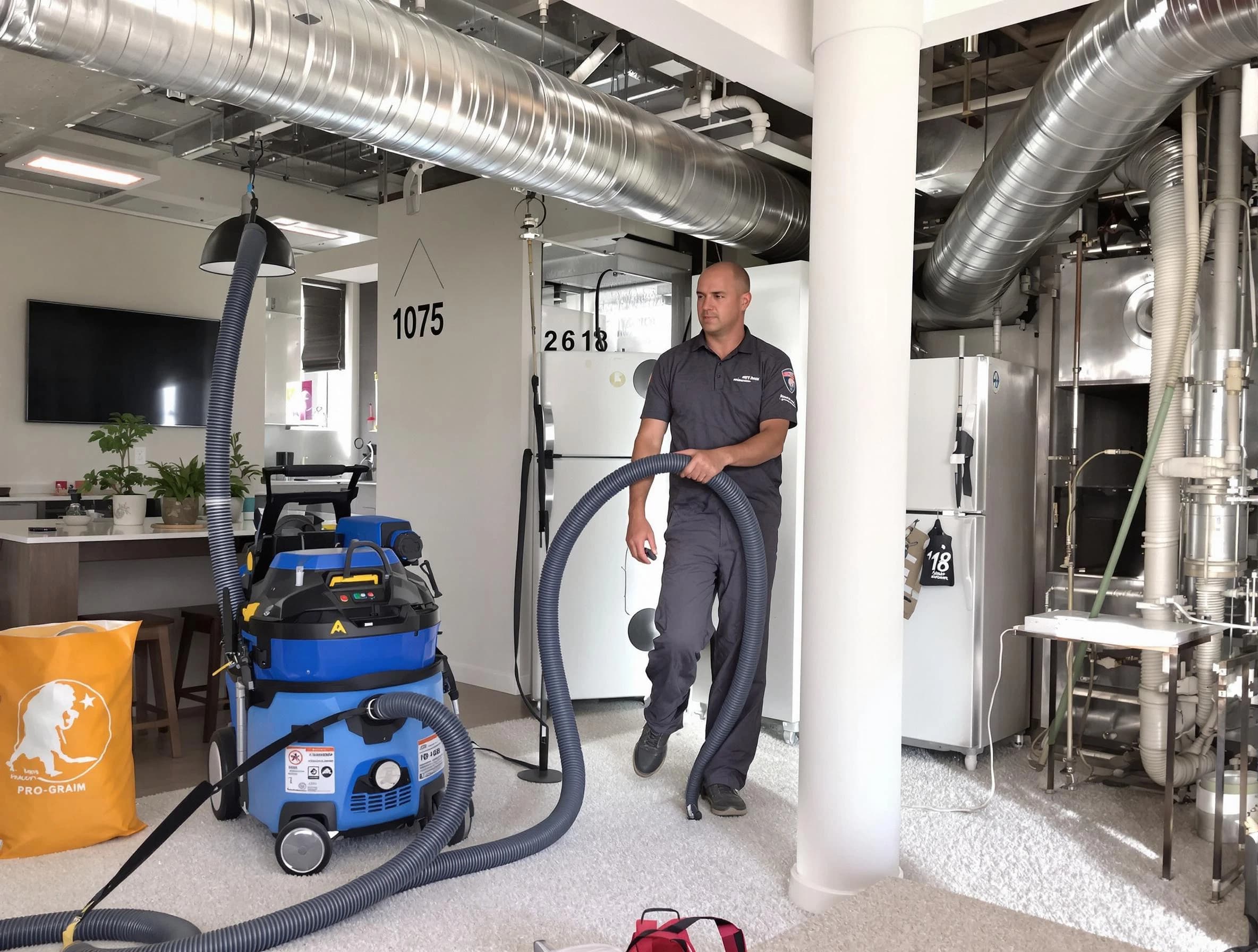 Mountain Brook Air Duct Cleaning expert performing detailed indoor duct cleaning for improved air quality in Mountain Brook