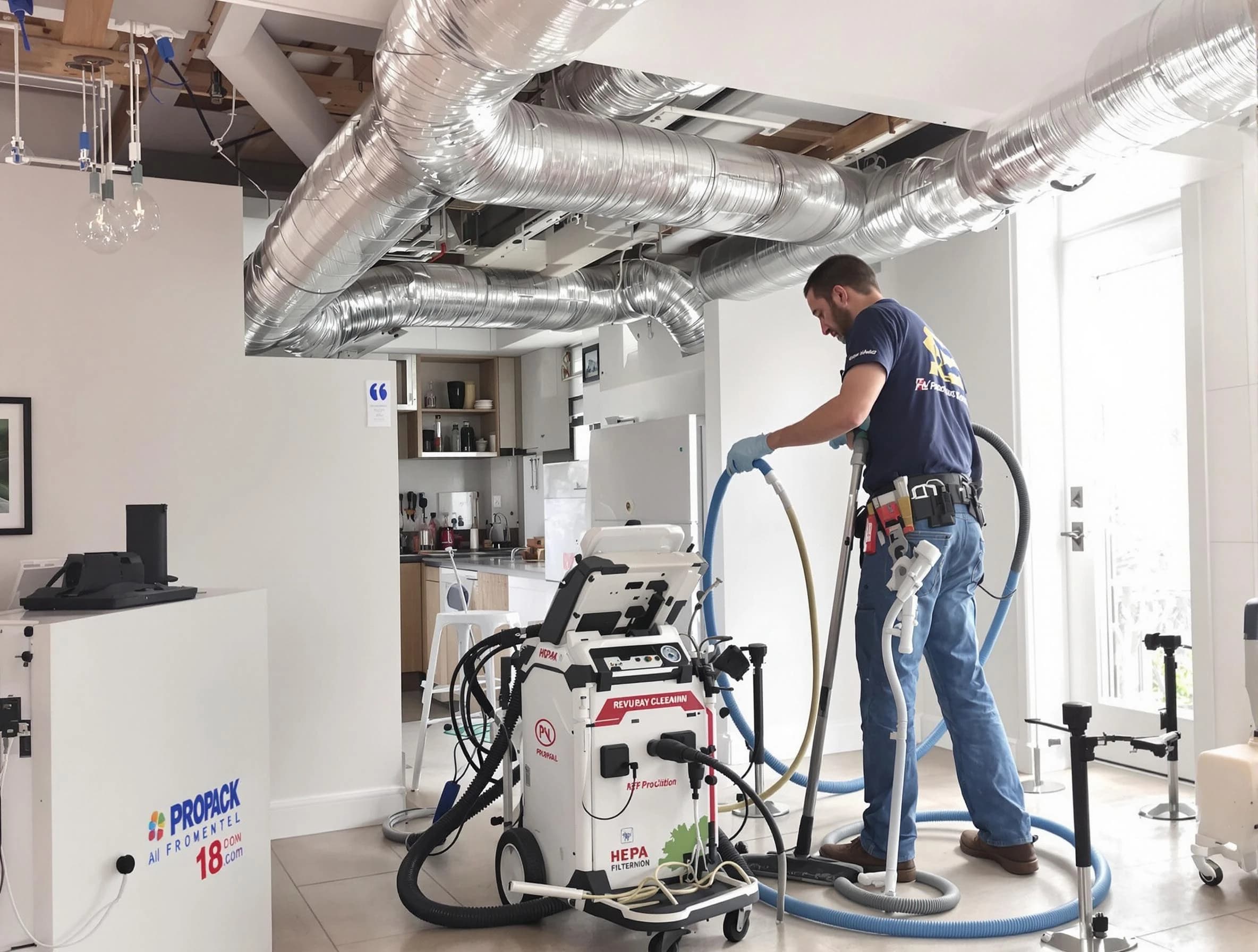 Mountain Brook Air Duct Cleaning technician performing advanced pure duct cleaning with specialized equipment in Mountain Brook