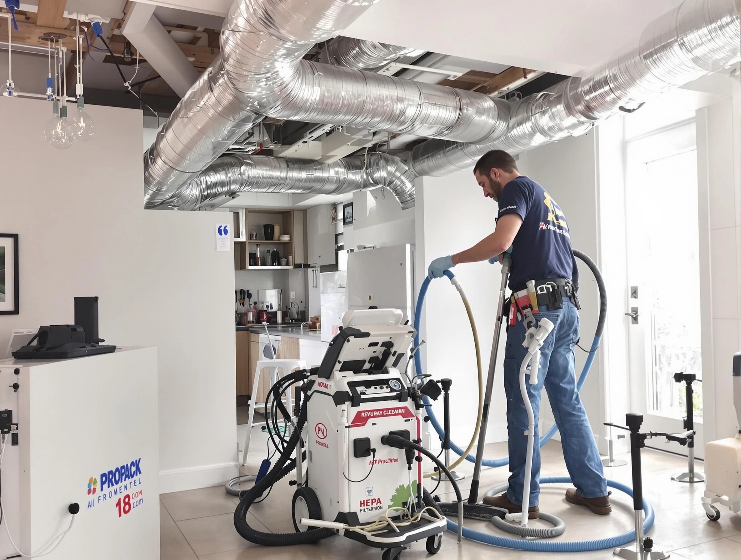 Mountain Brook Air Duct Cleaning technician performing advanced pure duct cleaning with specialized equipment in Mountain Brook